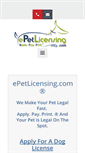 Mobile Screenshot of epetlicensing.com