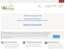 Tablet Screenshot of epetlicensing.com
